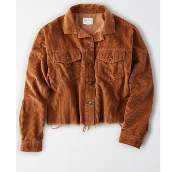 American Eagle Corduroy cropped button up shirt - Picture 3 of 5